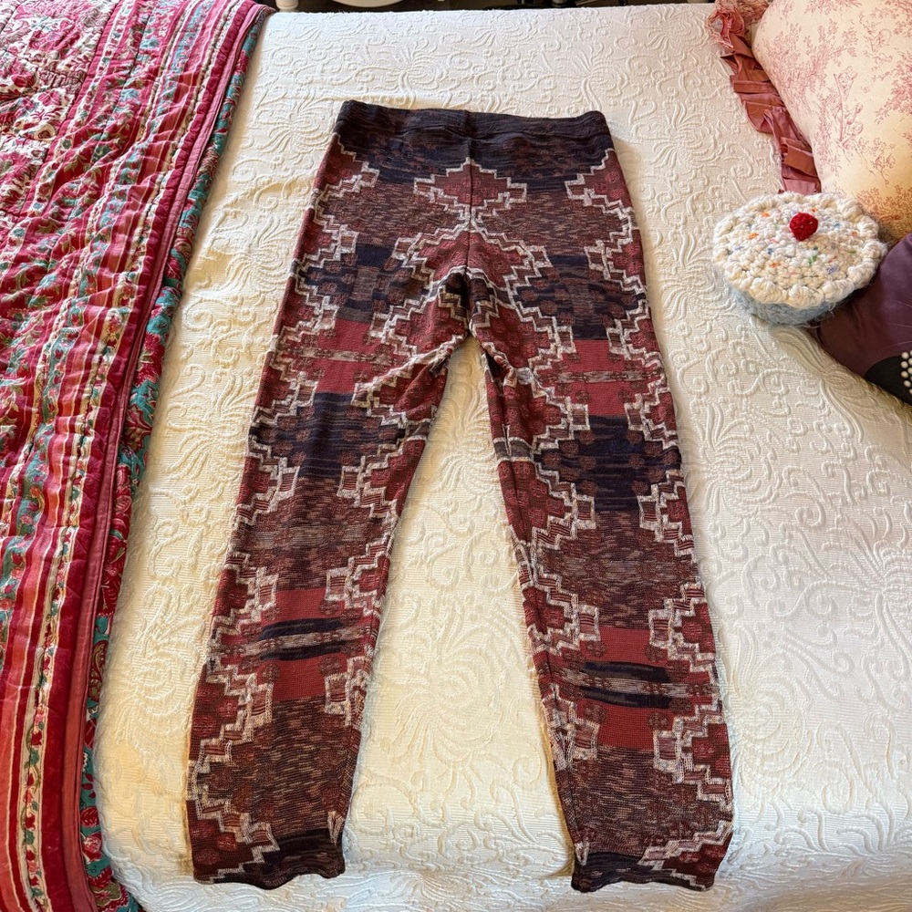 Free People Byzantine Print Knit Sweater Pants Leggings